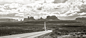 MONUMENT VALLEY. Shot on 35mm film, scanned into a 48Mp digital file, and processed in Photoshop using a Jonny Marlow technique.