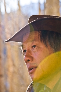 Rob Wu-An, Chinese shamanic healer and composer, at 10,000 ft in the Rocky Mountains.