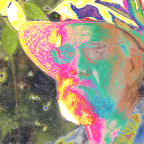 T. Mike Walker, the Santa Cruz author/artist, looking a little psychedelic.